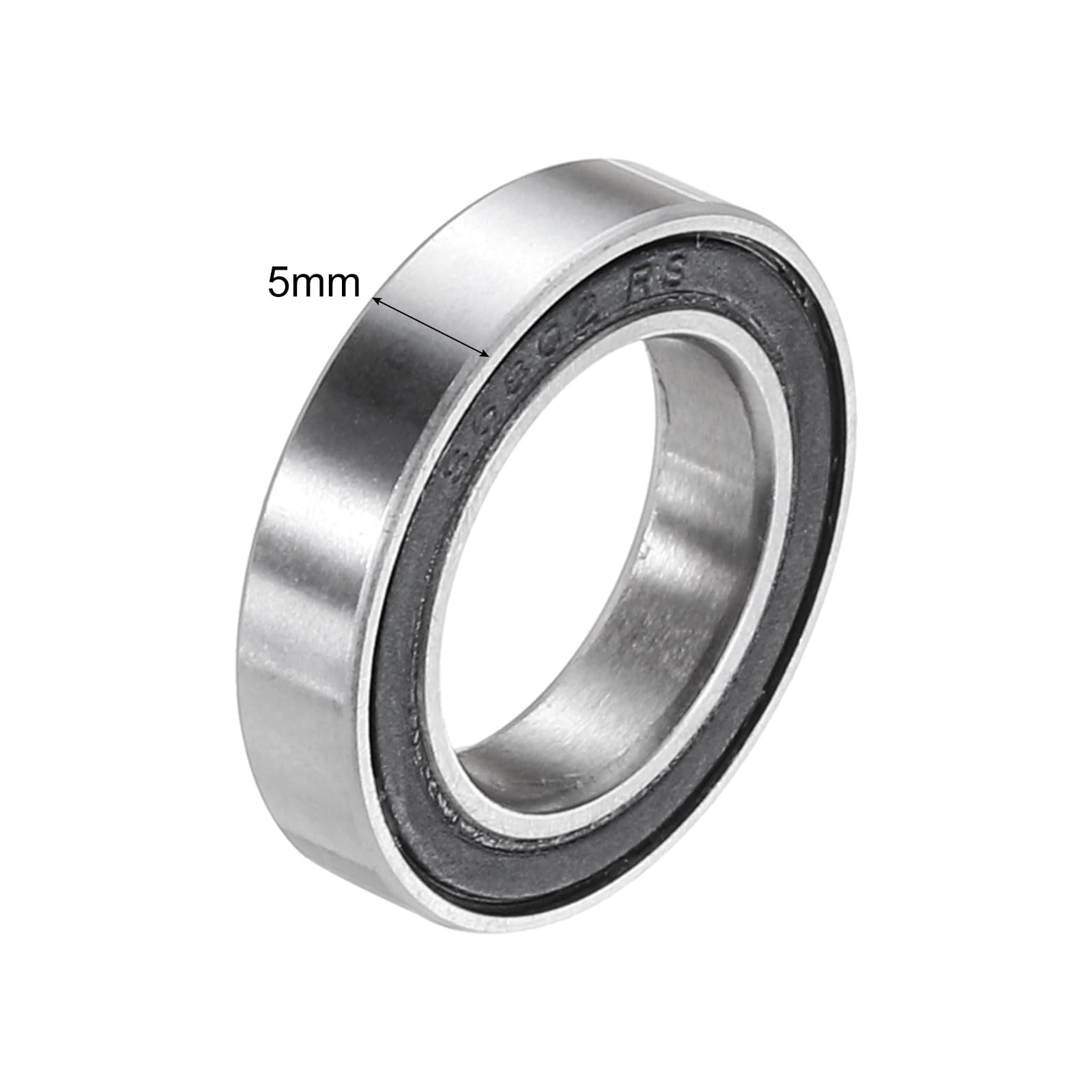 Amazon | uxcell 2個 S6802-2RS 深溝玉軸受 15mm x 24mm x 5mm 二重